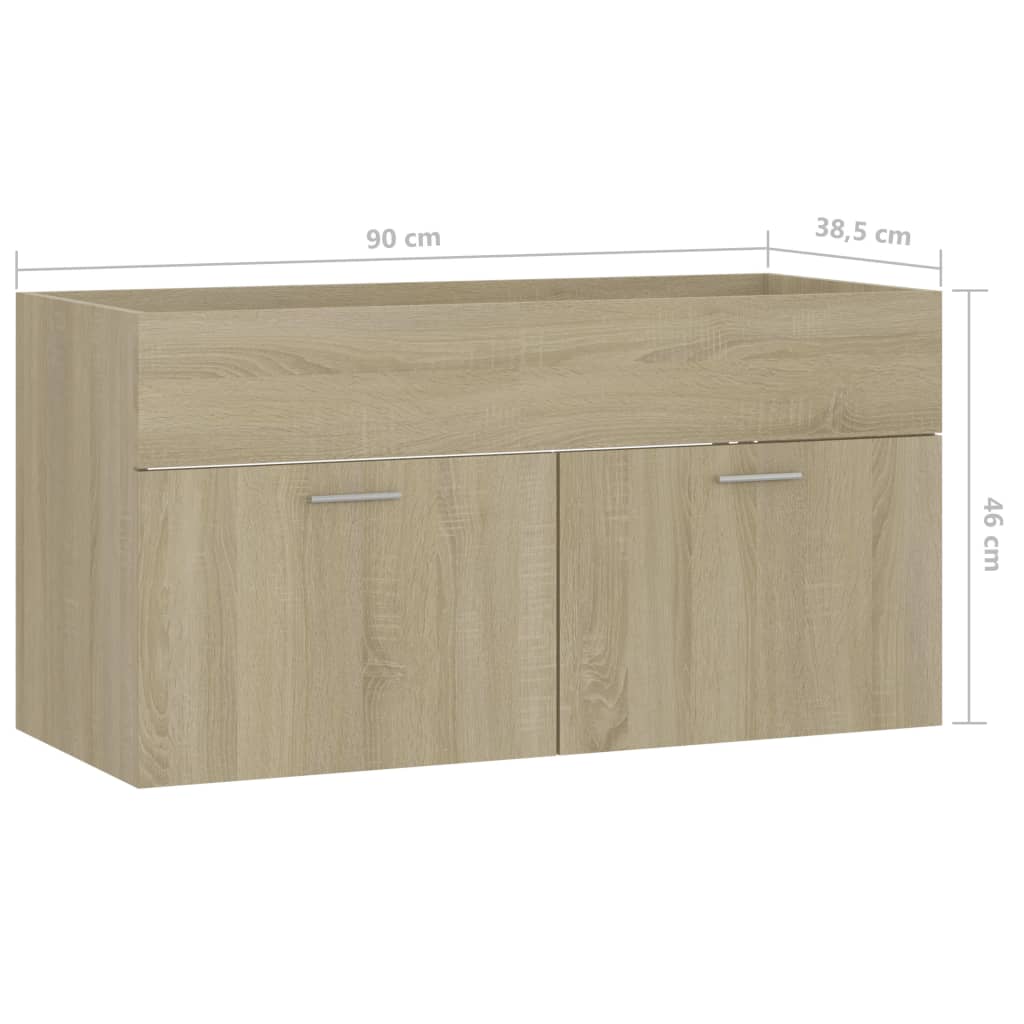 Servantskap sonoma eik 90x38,5x46 cm sponplate