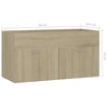 Servantskap sonoma eik 90x38,5x46 cm konstruert tre