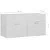 Servantskap høyglans hvit 90x38,5x46 cm konstruert tre