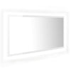 LED-badespeil høyglans hvit 90x8,5x37 cm akryl