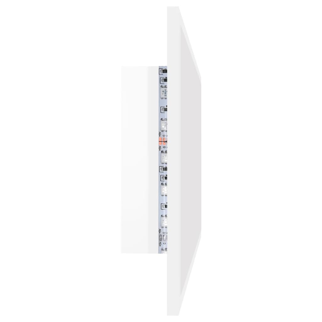LED-badespeil høyglans hvit 90x8,5x37 cm akryl