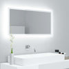 LED-badespeil høyglans hvit 90x8,5x37 cm akryl
