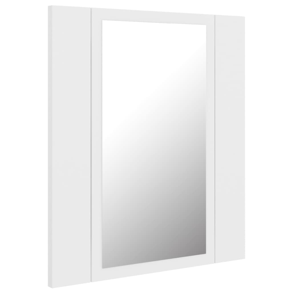 LED-speilskap til baderom hvit 40x12x45 cm akryl
