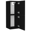 Baderomsskap svart 30x30x80 cm konstruert tre