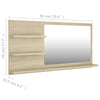 Baderomsspeil sonoma eik 90x10,5x45 cm konstruert tre