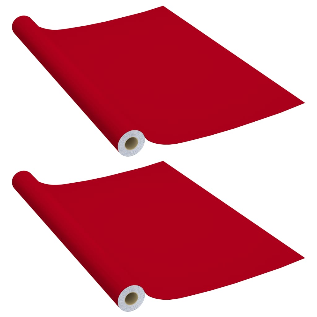 Selvklebende møbelfolier 2 stk 500x90 cm PVC rød