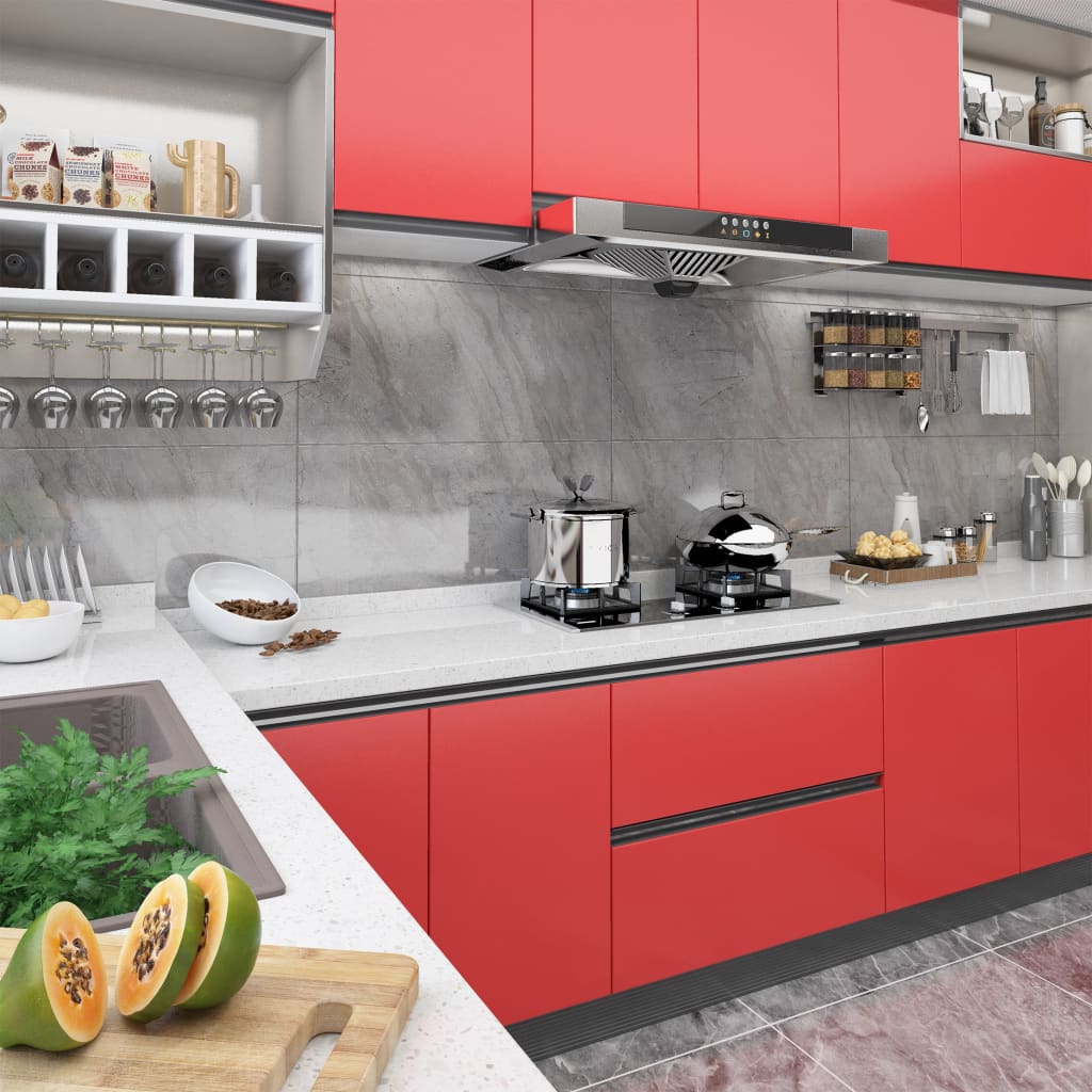 Selvklebende møbelfolier 2 stk 500x90 cm PVC rød
