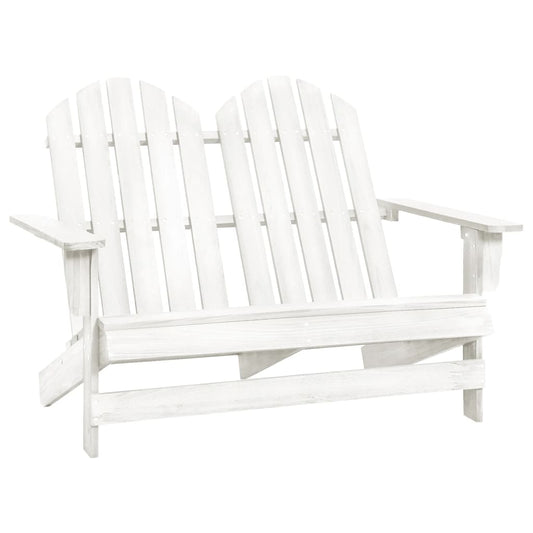 Adirondack hagestol 2-seters heltre gran hvit