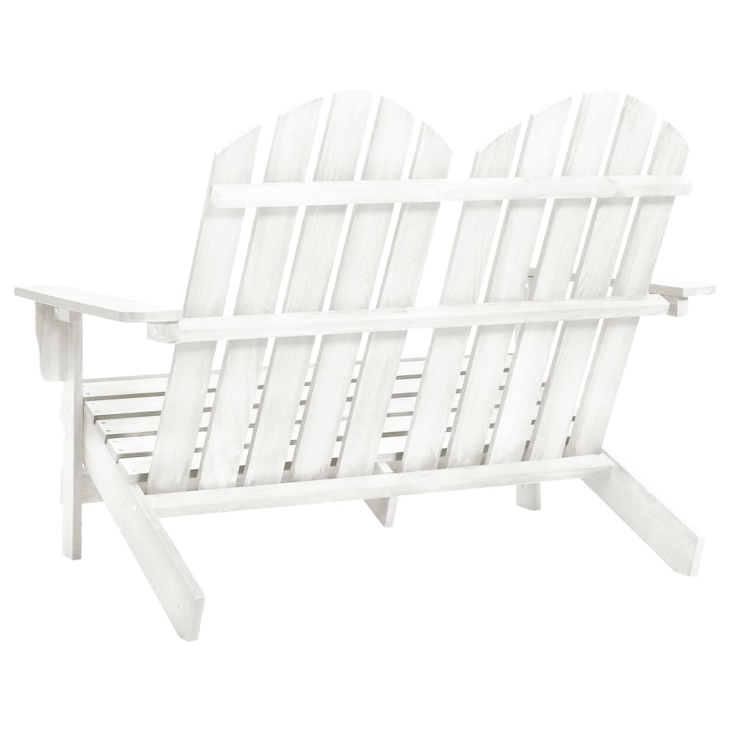 Adirondack hagestol 2-seters heltre gran hvit