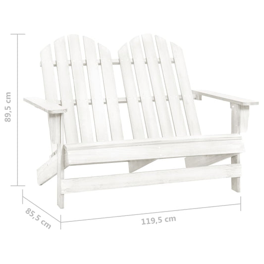 Adirondack hagestol 2-seters heltre gran hvit