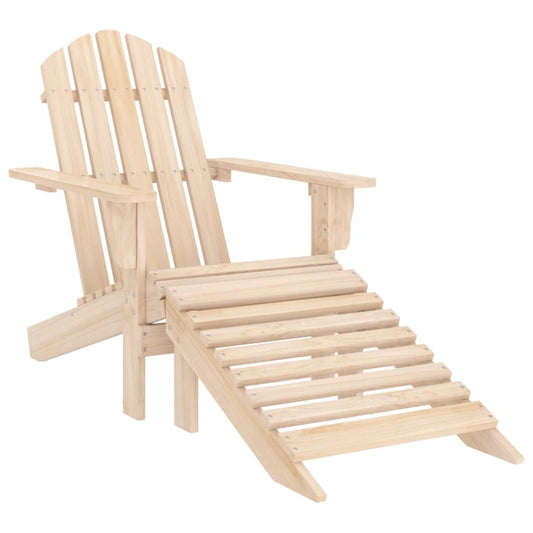 Adirondack hagestol med ottoman og bord heltre gran