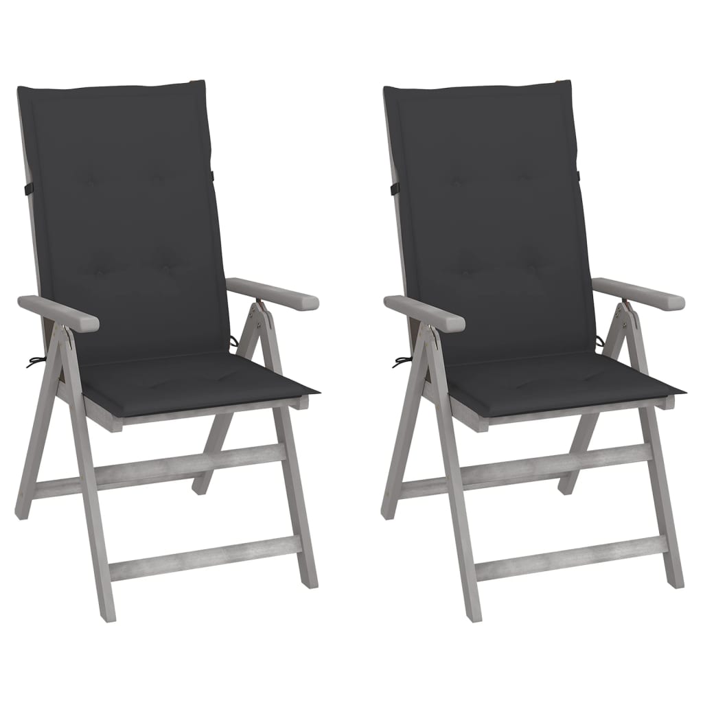 Hagestoler 2 stk med puter heltre akasie
