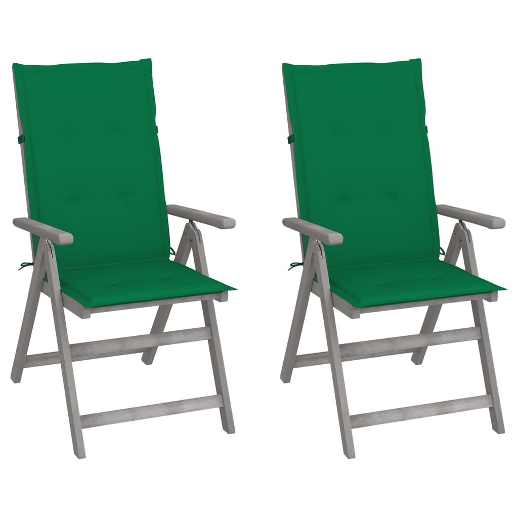 Hagestoler 2 stk med puter heltre akasie