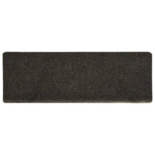 Trappematter selvklebende 15 stk 65x21x4 cm antrasitt rektangulær kant
