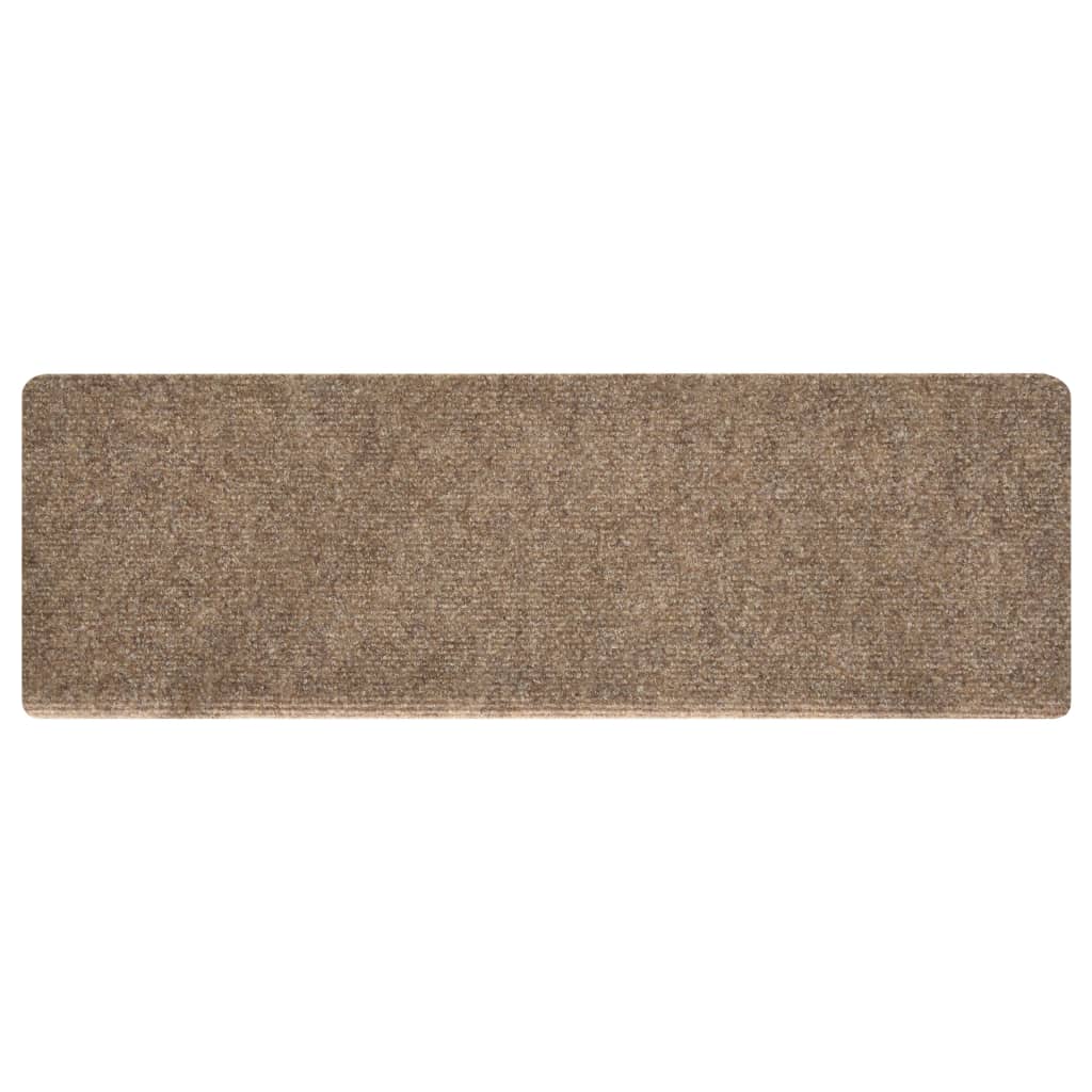 Trappematter selvklebende 15 stk 65x21x4 cm beige rektangulær kant