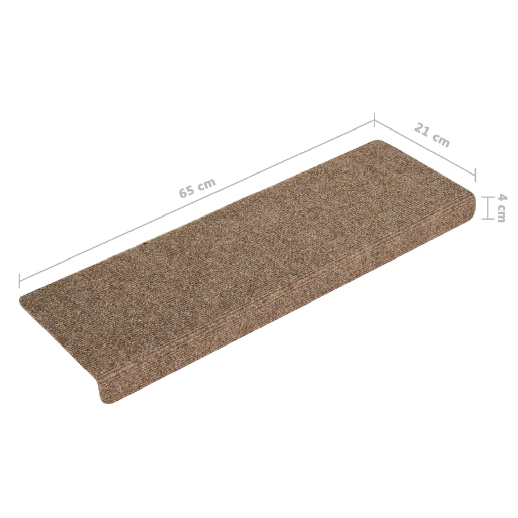 Trappematter selvklebende 15 stk 65x21x4 cm beige rektangulær kant