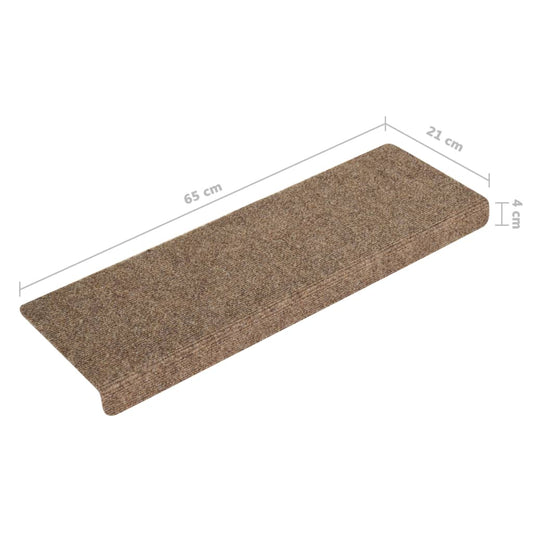 Trappematter selvklebende 15 stk 65x21x4 cm beige rektangulær kant