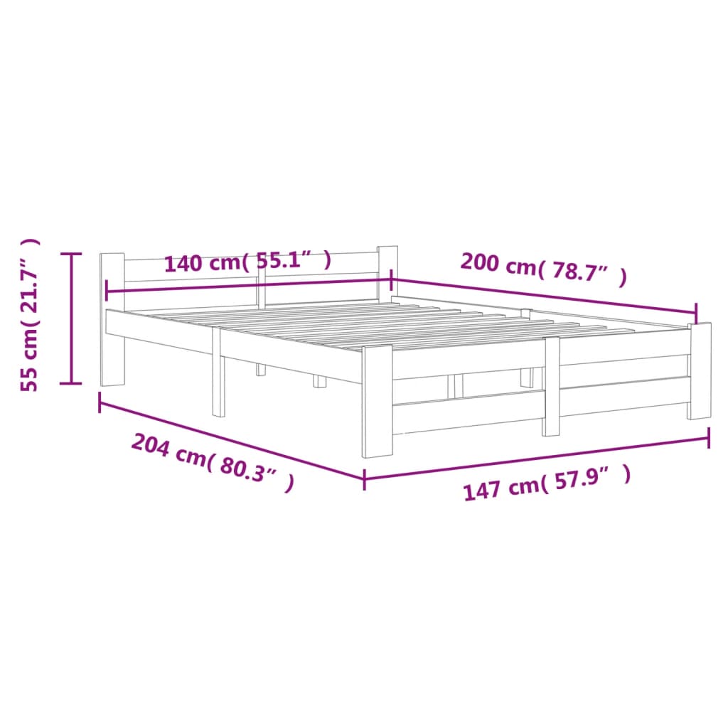 Sengeramme heltre furu 140x200 cm