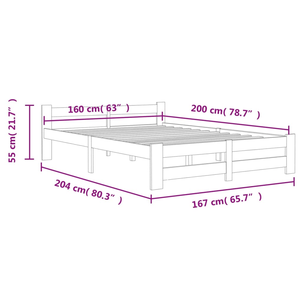 Sengeramme heltre furu 160x200 cm