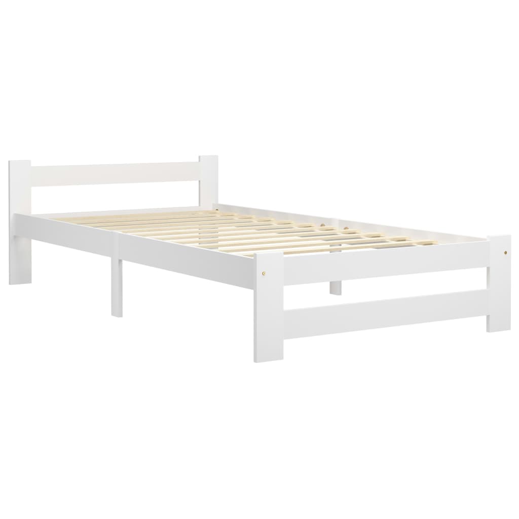 Sengeramme hvit heltre furu 100x200 cm