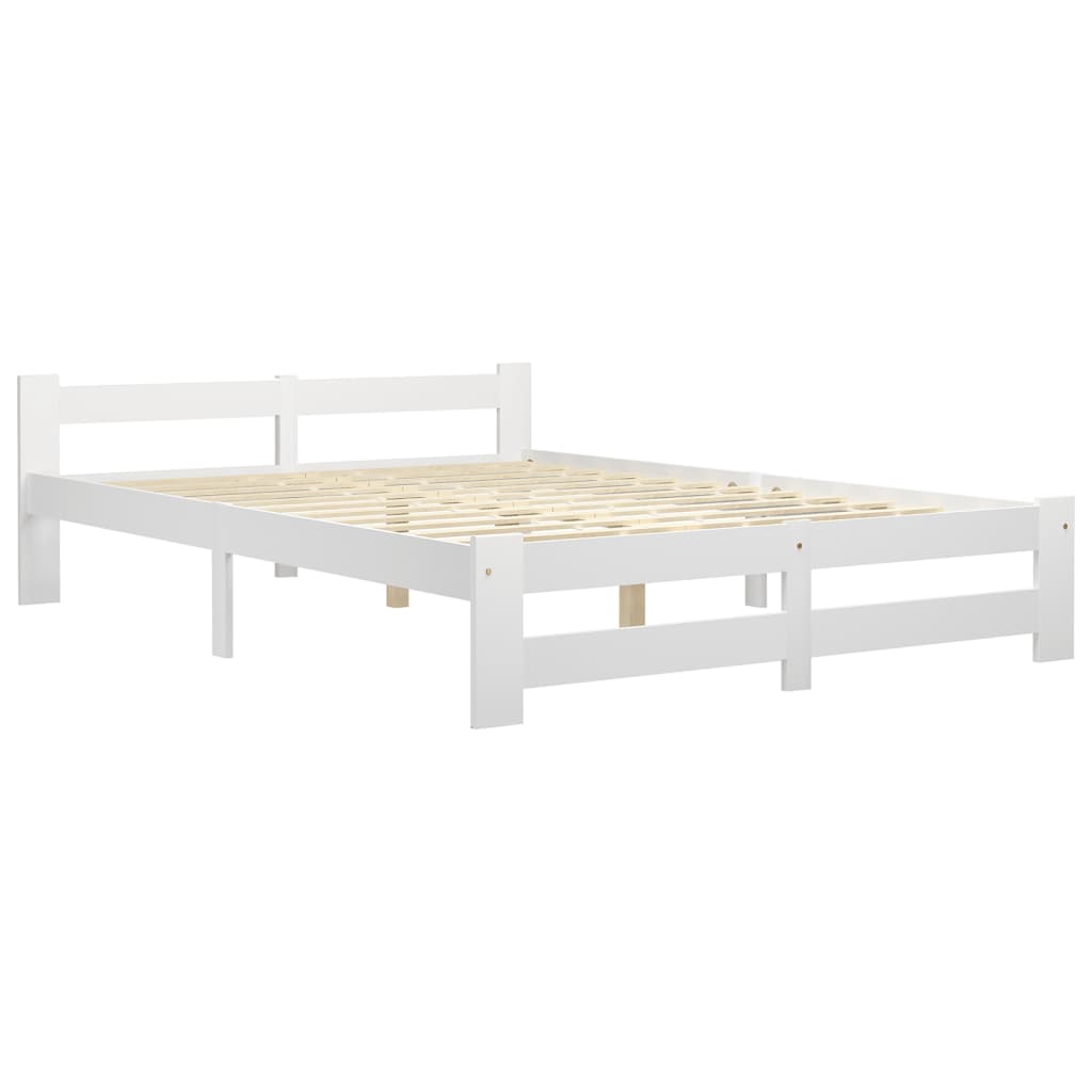 Sengeramme hvit heltre furu 120x200 cm