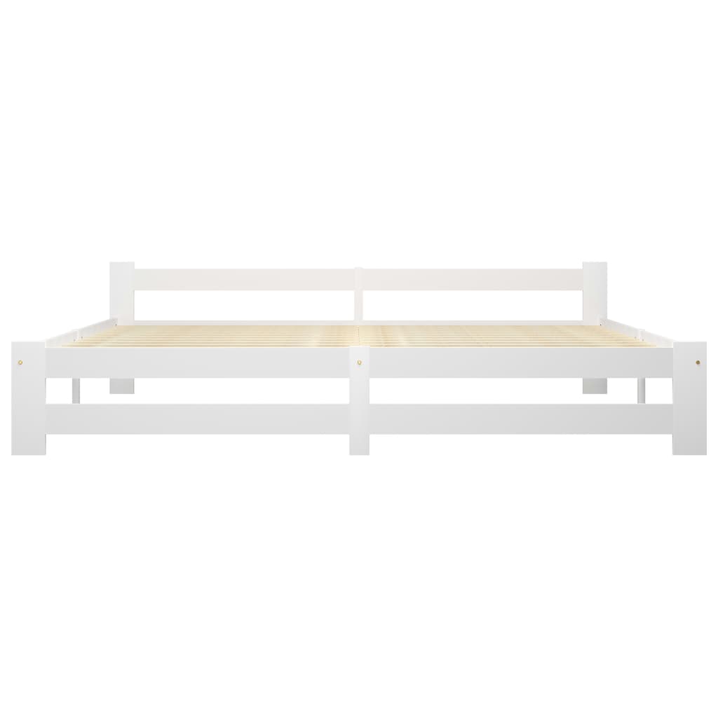 Sengeramme hvit heltre furu 200x200 cm