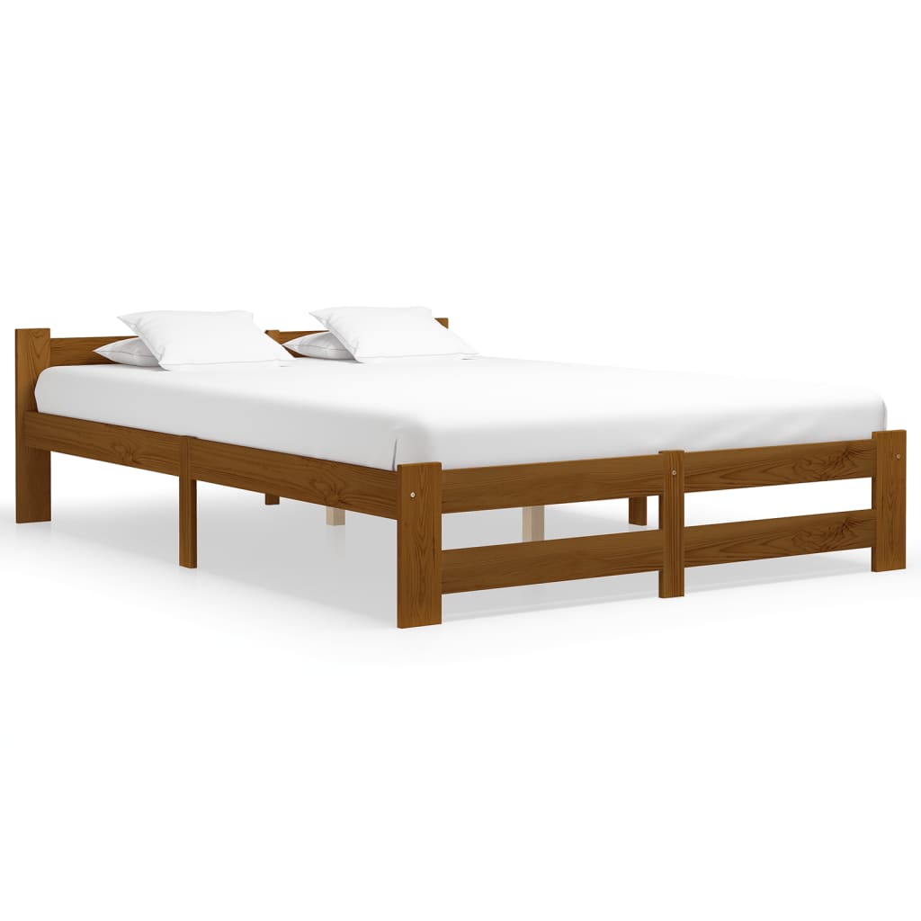 Sengeramme honningbrun heltre furu 140x200 cm