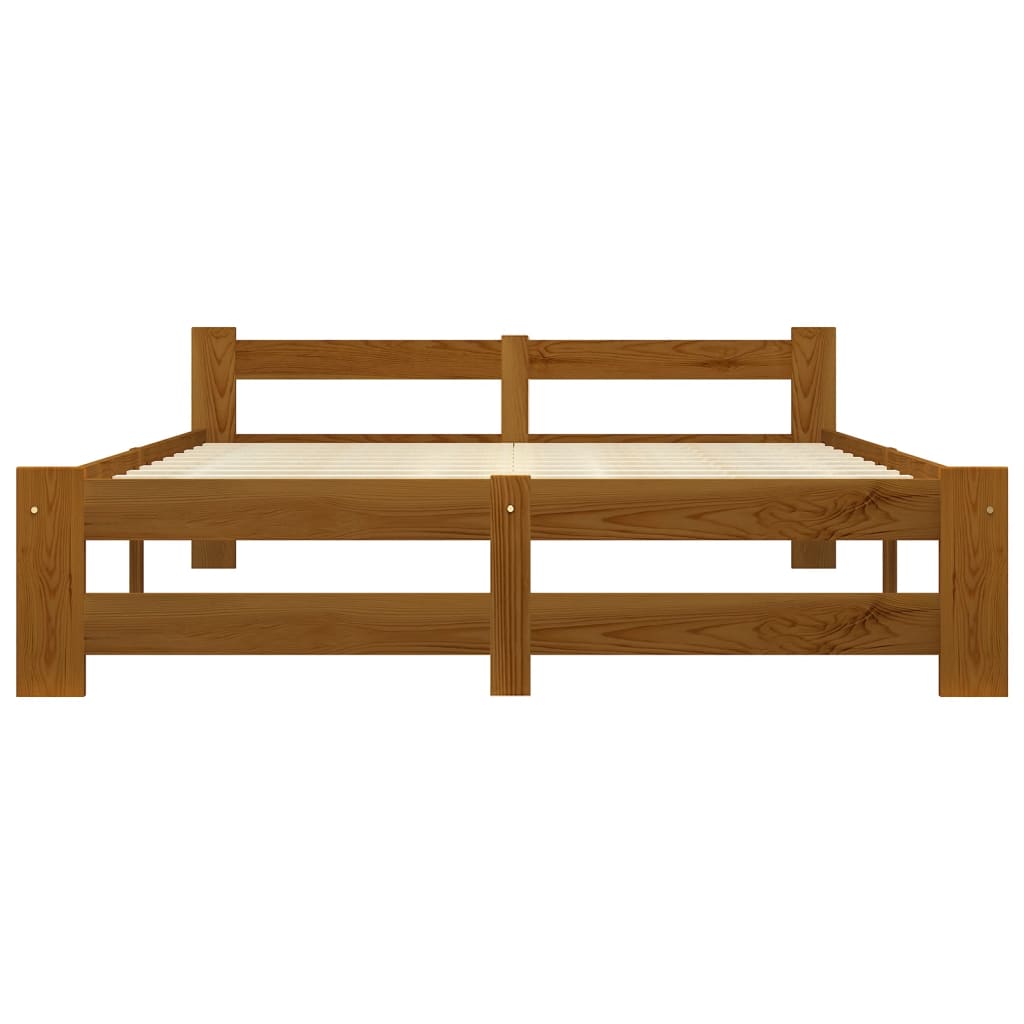Sengeramme honningbrun heltre furu 160x200 cm