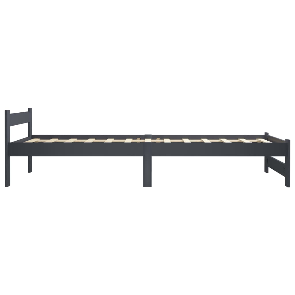 Sengeramme mørkegrå heltre furu 100x200 cm
