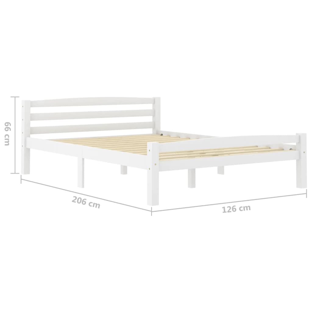 Sengeramme hvit heltre furu 120x200 cm