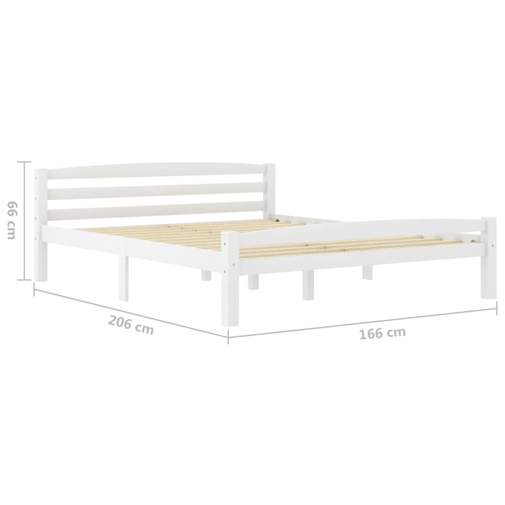 Sengeramme hvit heltre furu 160x200 cm