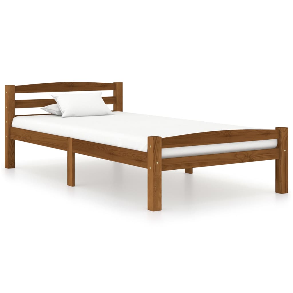 Sengeramme honningbrun heltre furu 100x200 cm