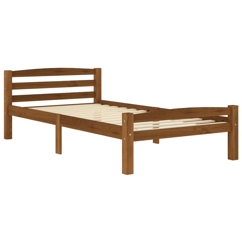 Sengeramme honningbrun heltre furu 100x200 cm