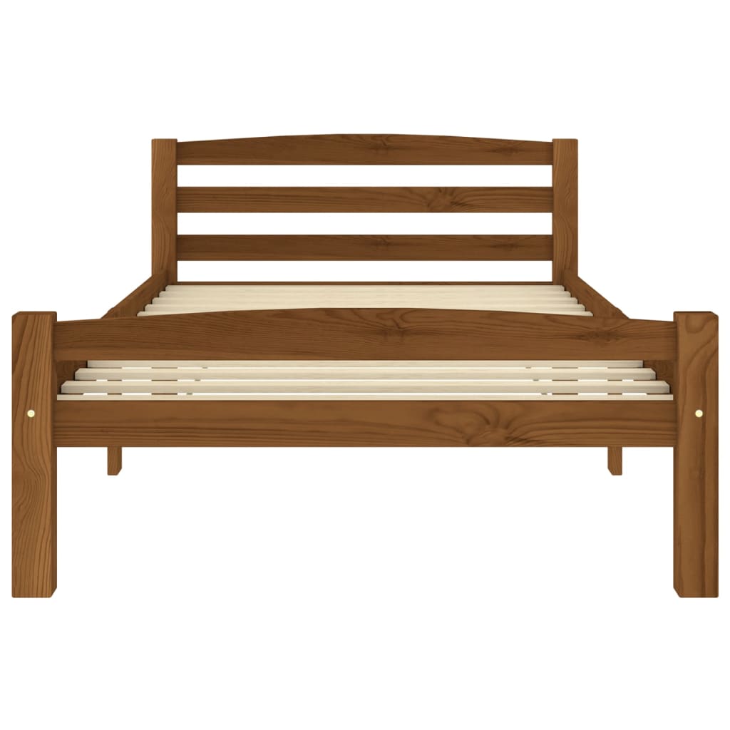 Sengeramme honningbrun heltre furu 100x200 cm