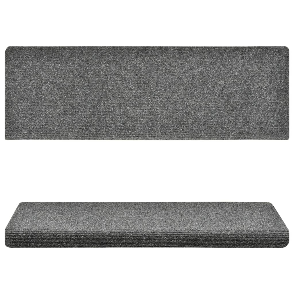 Trappematter selvklebende 5 stk 65x21x4 cm lysegrå rektangulær kant