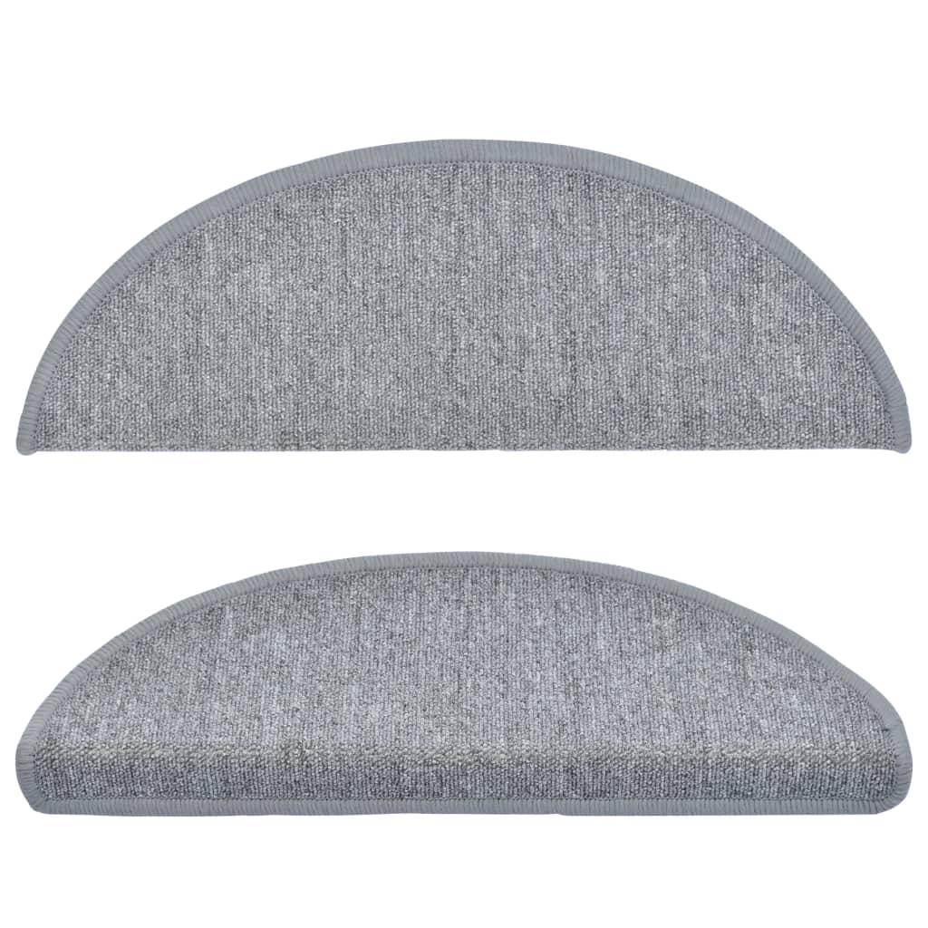 Trappematter 10 stk 65x24x4 cm lysegrå halvrund store