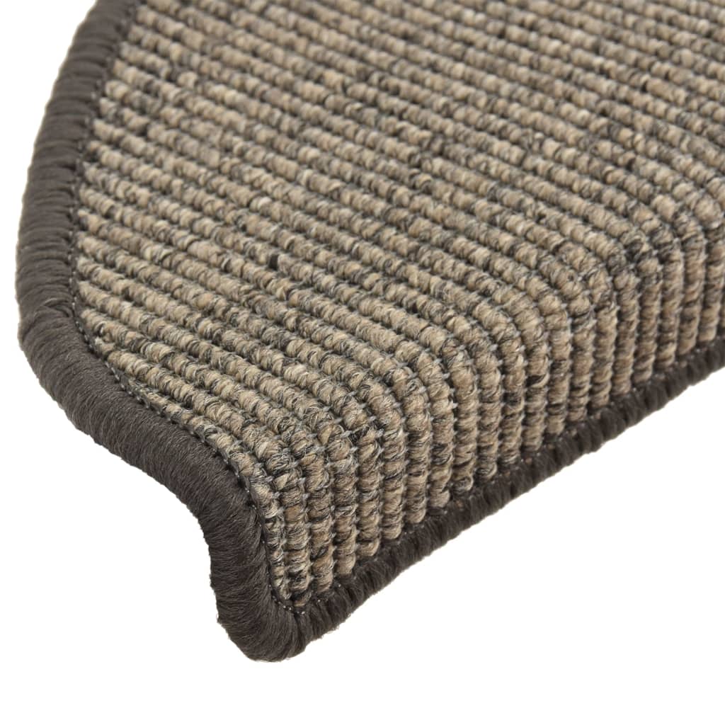 Trappematter 15 stk 65x21x4 cm beige og grå halvrund store