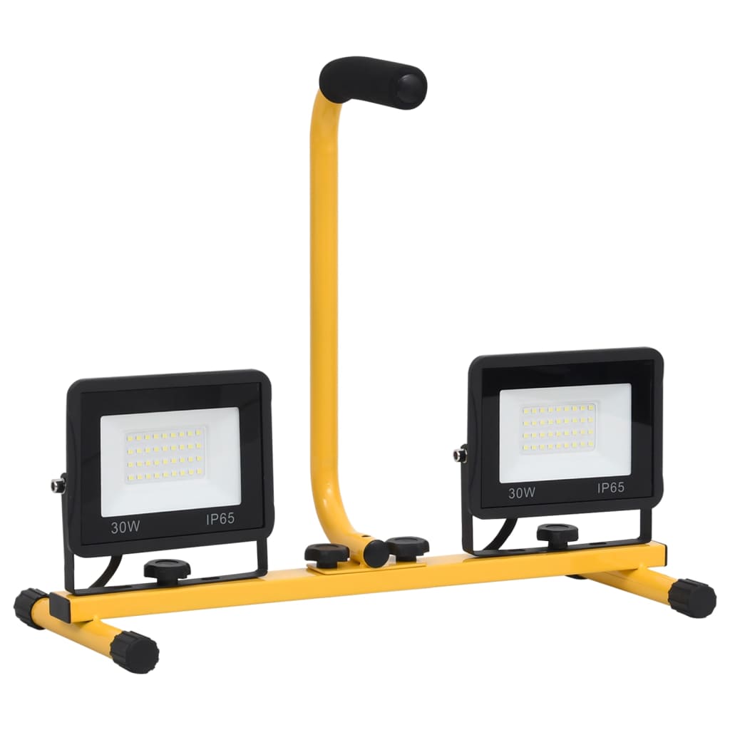 LED-flomlys med håndtak 2x30 W varmhvit