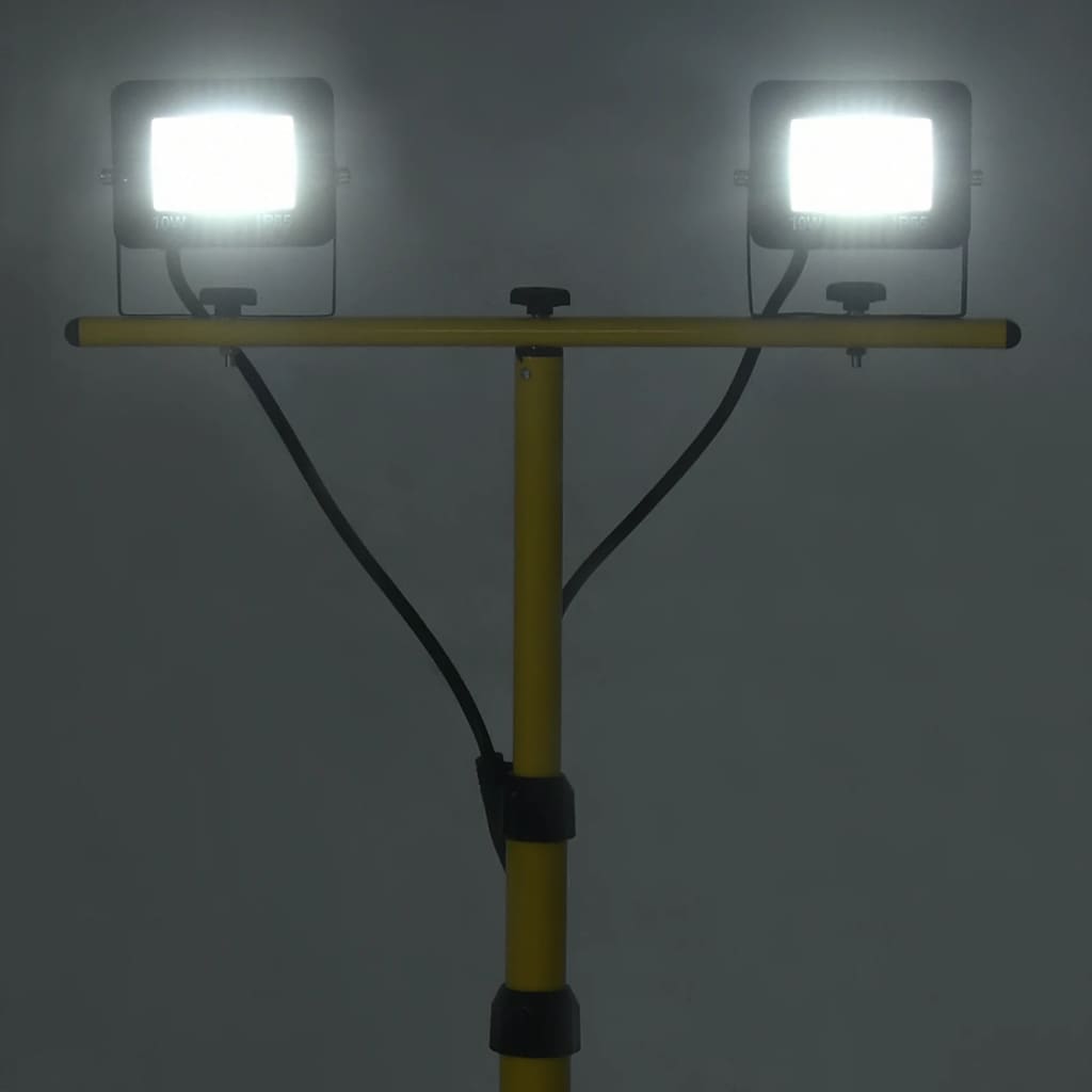LED-flomlys med stativ 2x10 W kaldhvit