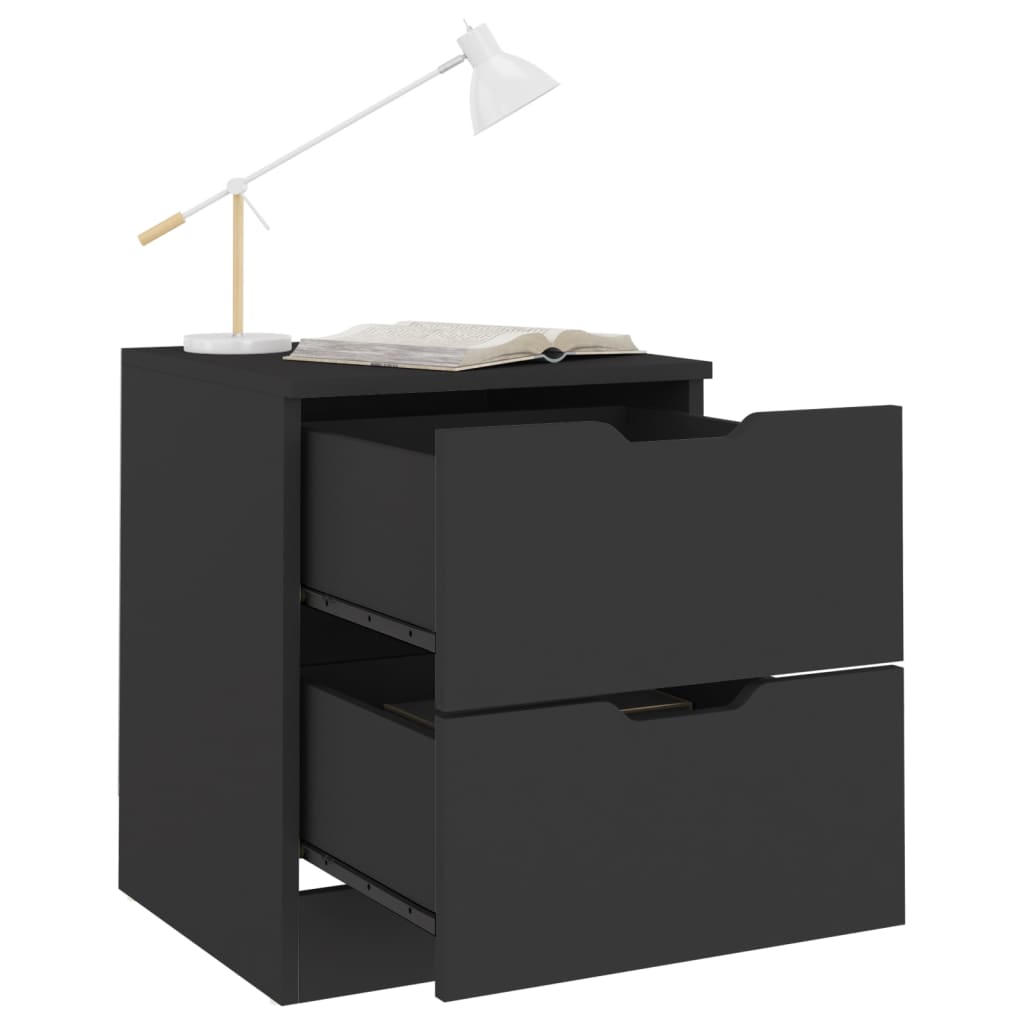 Nattbord 2 stk svart 40x40x50 cm konstruert tre
