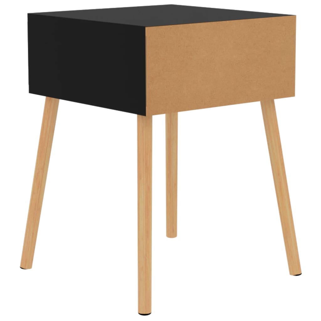 Nattbord høyglans svart 40x40x56 cm konstruert tre