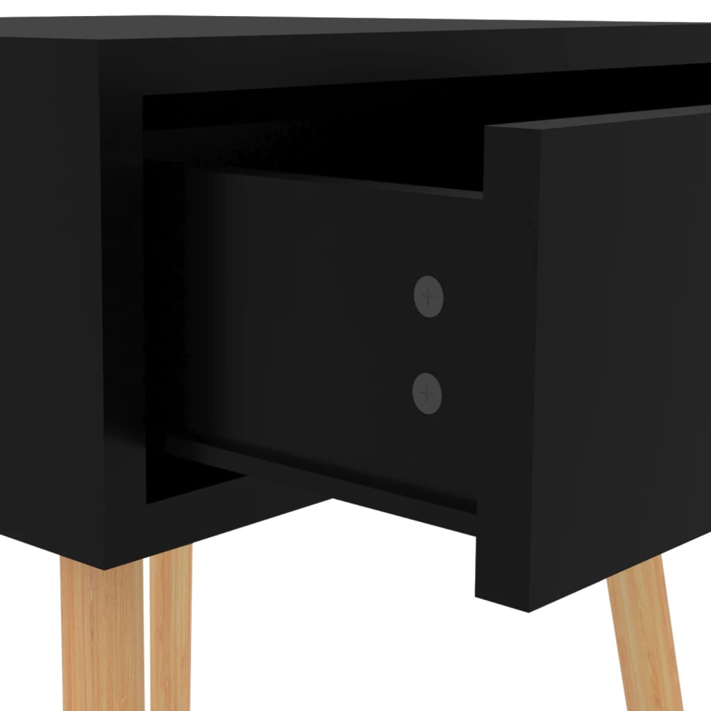 Nattbord høyglans svart 40x40x56 cm konstruert tre