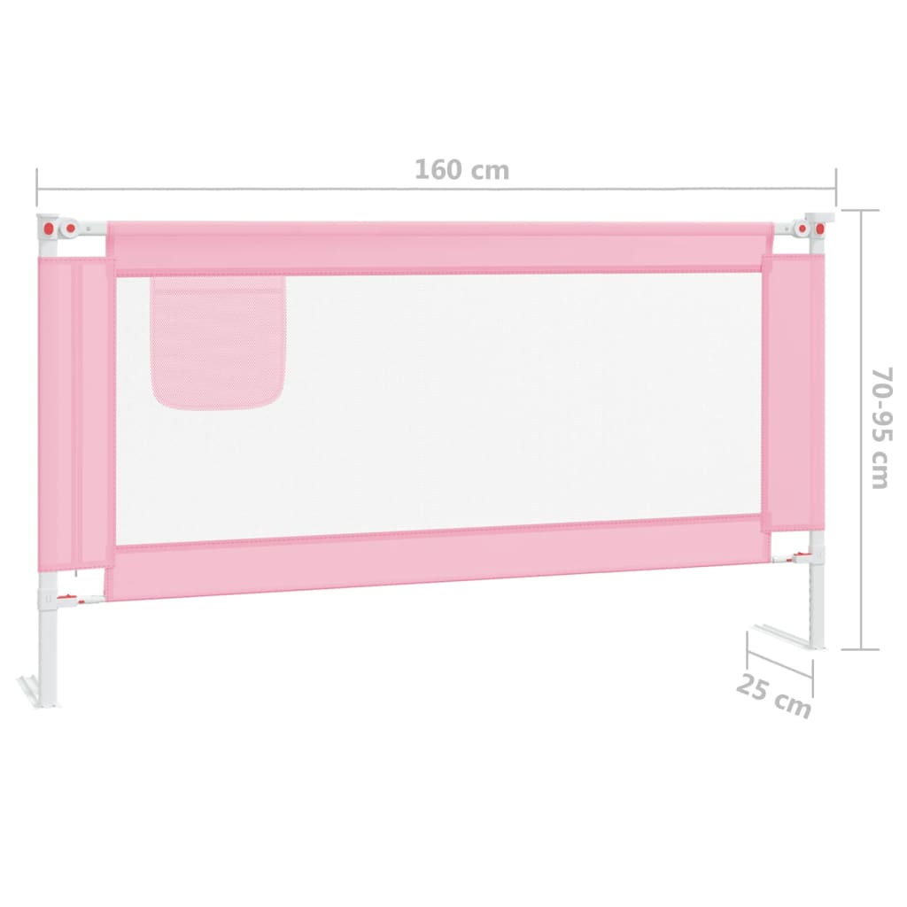 Sengehest småbarn rosa 160x25 cm stoff