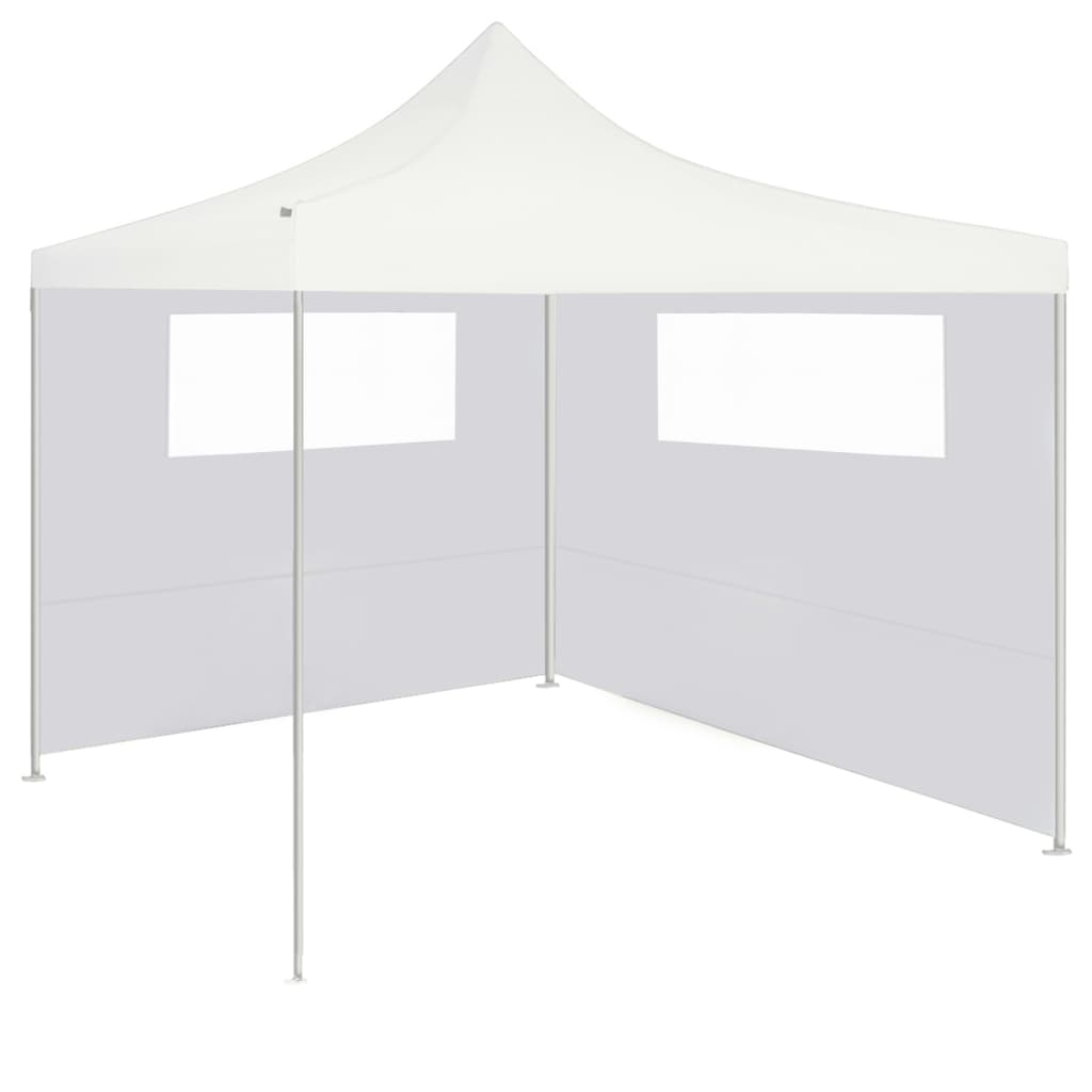 Sidevegg til paviljong med vinduer 6x2 m hvit