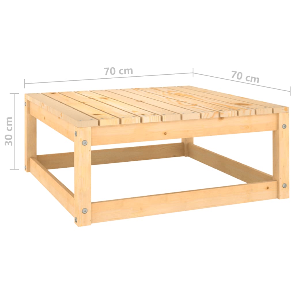 Fotskammel til hage 70x70x30 cm heltre furu