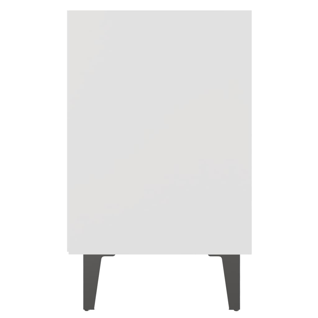 Nattbord med metallben hvit 40x30x50 cm