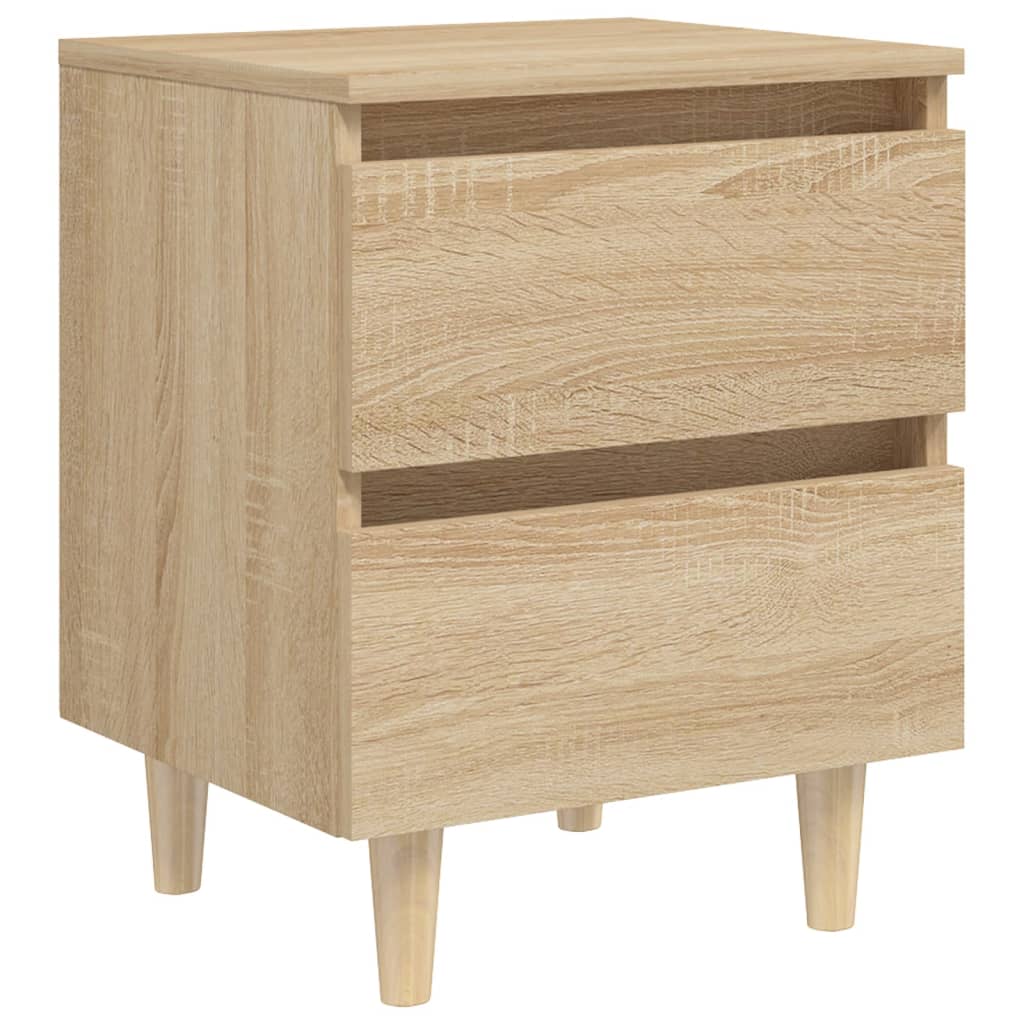 Nattbord med heltre furuben sonoma eik 40x35x50 cm