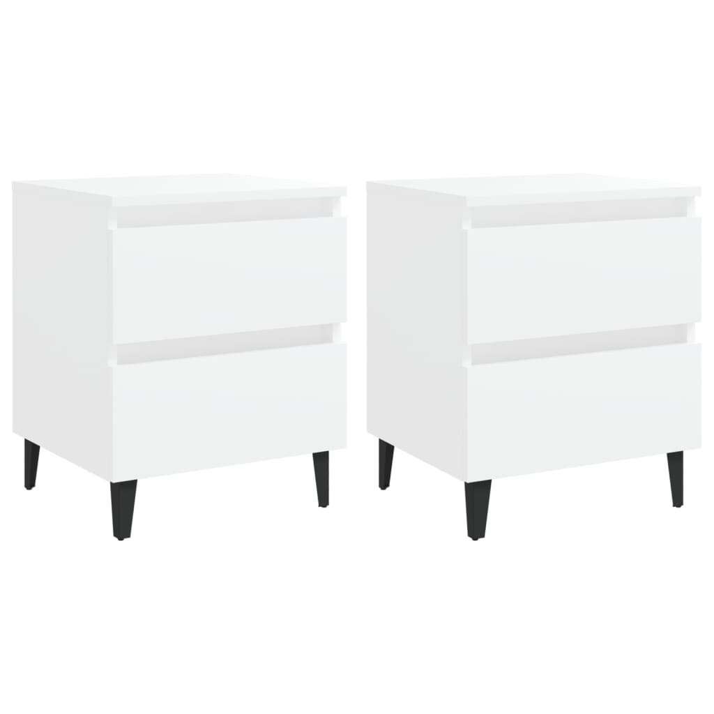 Nattbord 2 stk hvit 40x35x50 cm konstruert tre