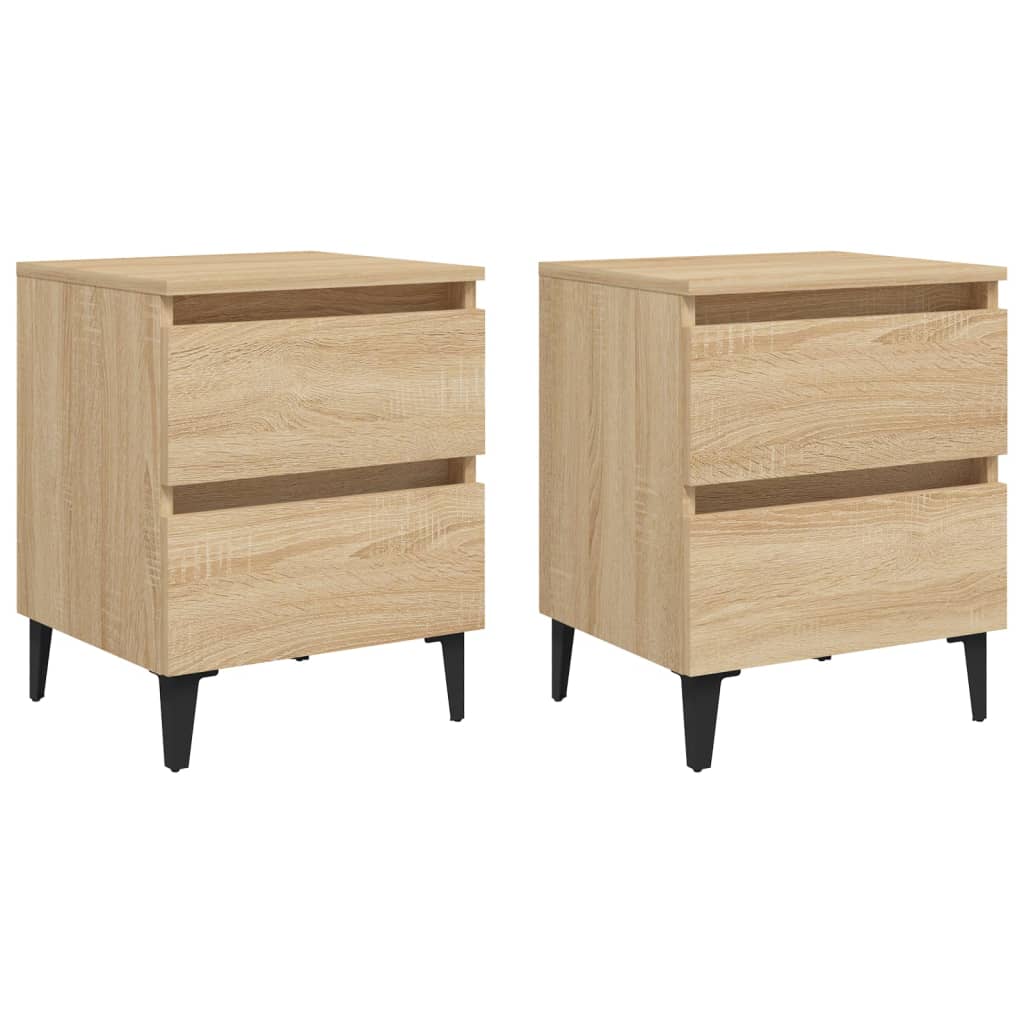 Nattbord 2 stk sonoma eik 40x35x50 cm konstruert tre