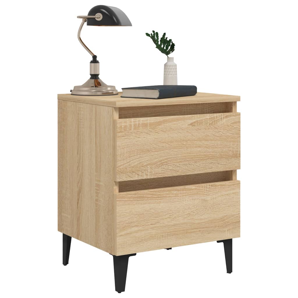 Nattbord 2 stk sonoma eik 40x35x50 cm konstruert tre